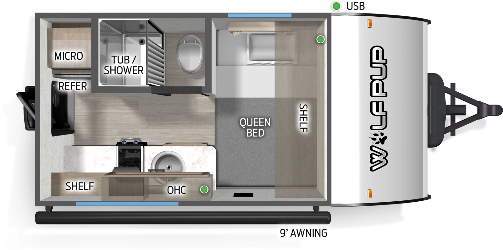 Wolf Pup 12SBLP Floorplan